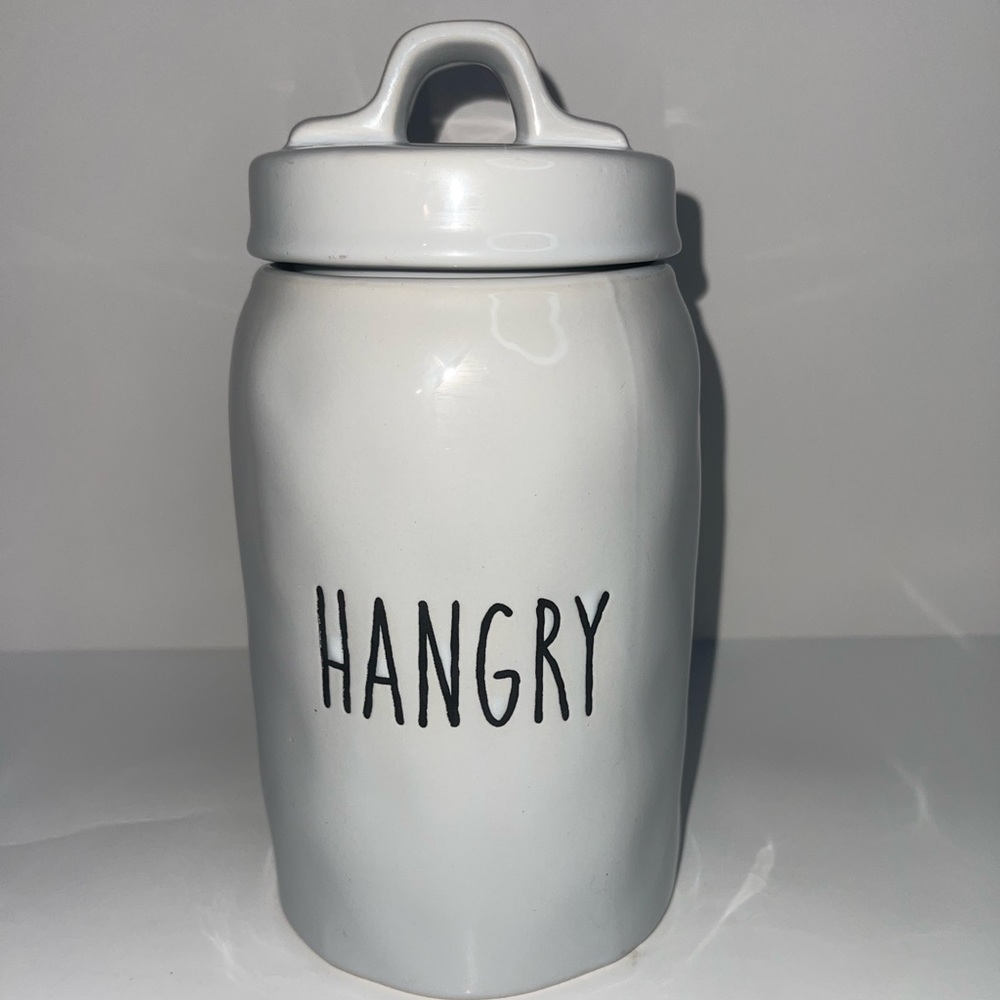 HANGRY SMALL CERAMIC CANISTER 6.69"H YUMMY COLLECTION FARMHOUSE DECOR